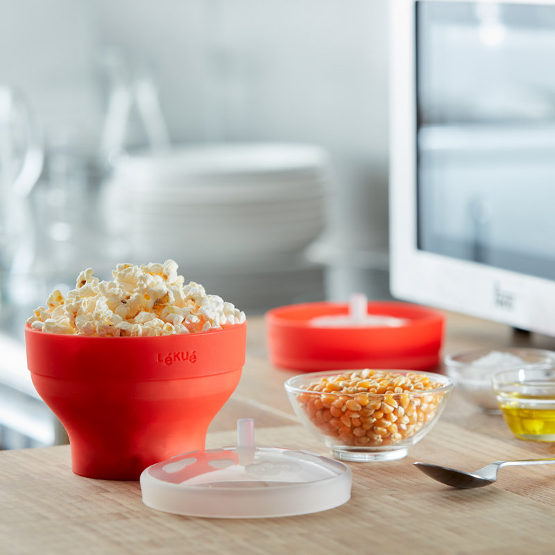 Lékué Mini Microwave PopCorn Maker, Set of 2