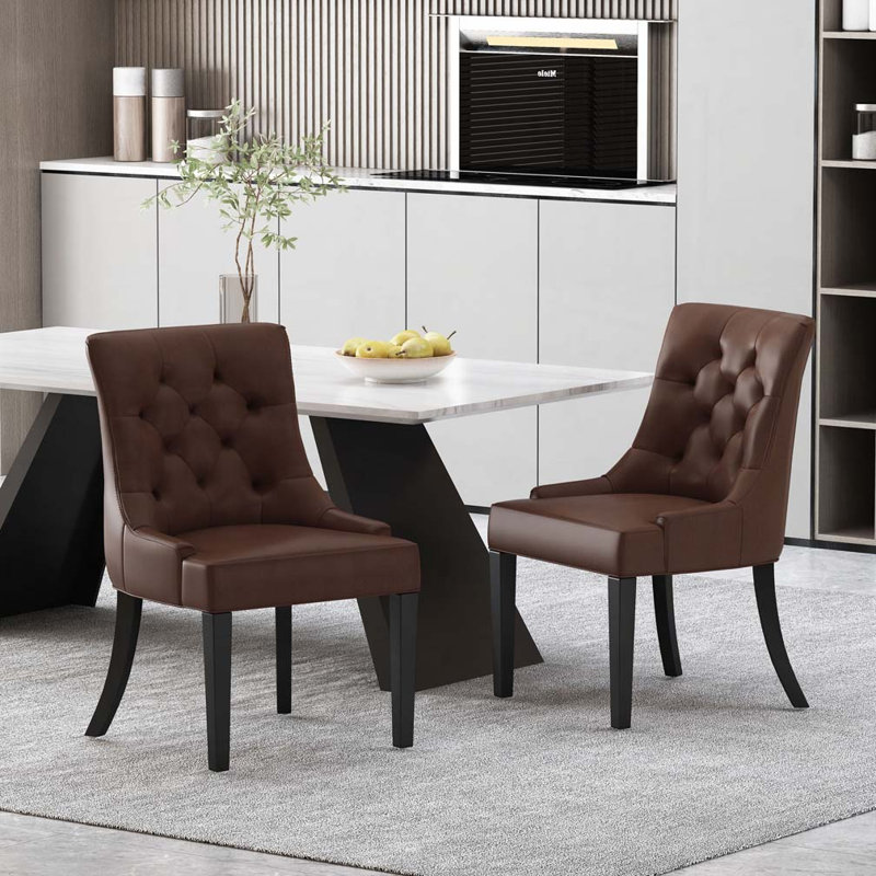 Chaises de salle à manger en bois, Marron foncé