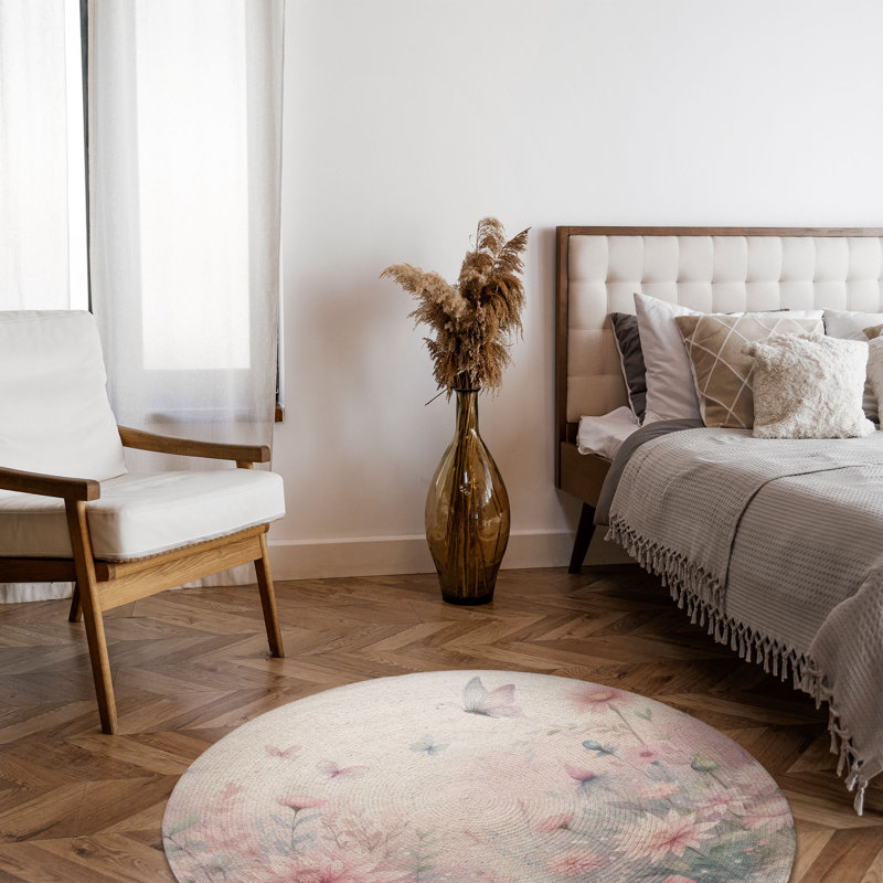 Tapis tressé Secret Bloom, Rond 5 pi