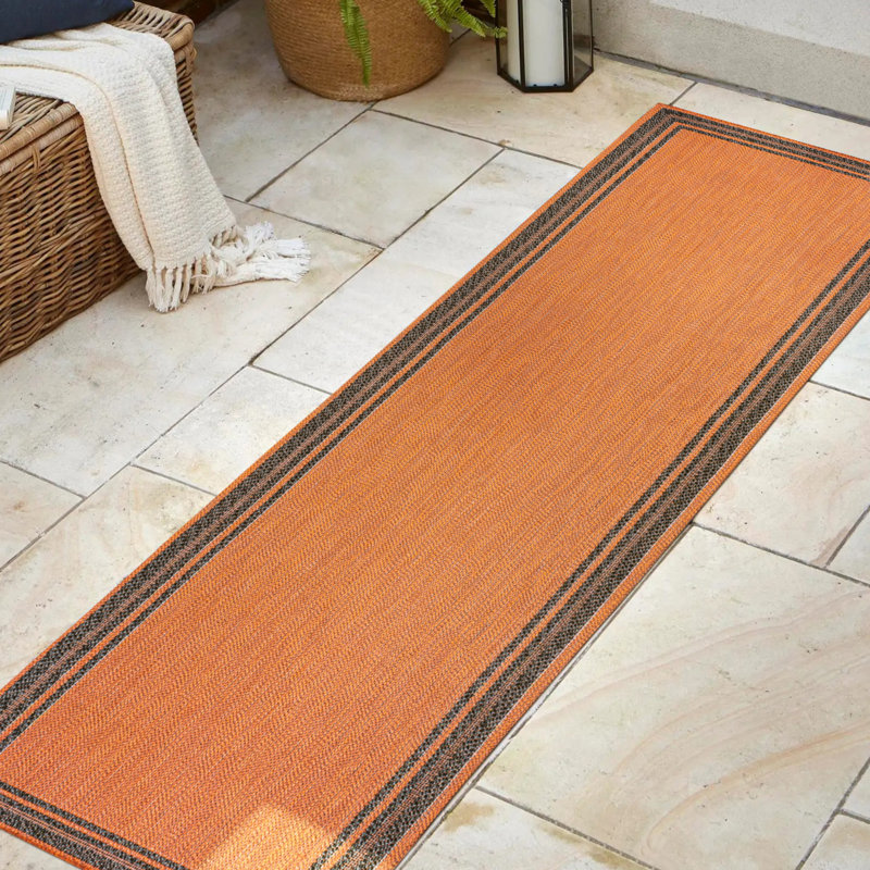 Tapis orange / gris foncé Hastin, Tapis de couloir 2 pi x 8 pi