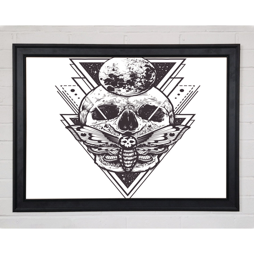 Leinwandbild Death Moth Skull Triangles