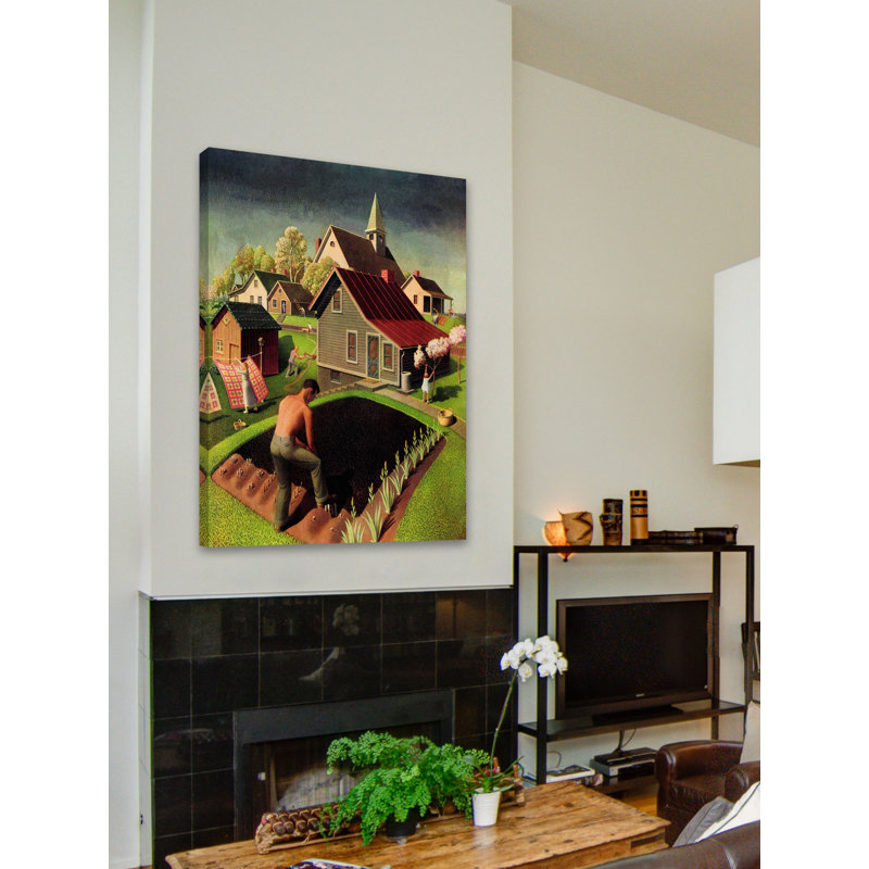 «Spring 1942» par Grant, reproduction sur bois tendue, H 36 po x l 30 po