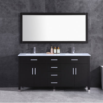 Ensemble de meuble-lavabo double 72 "avec miroir