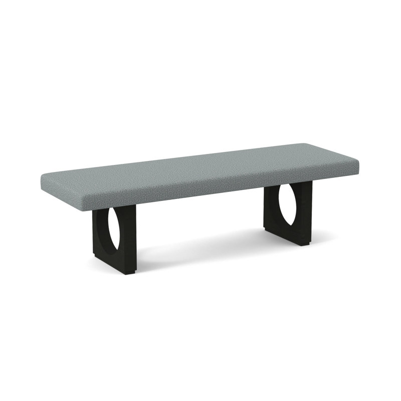 Void Upholstered Bench, Espresso, Maya Cyan