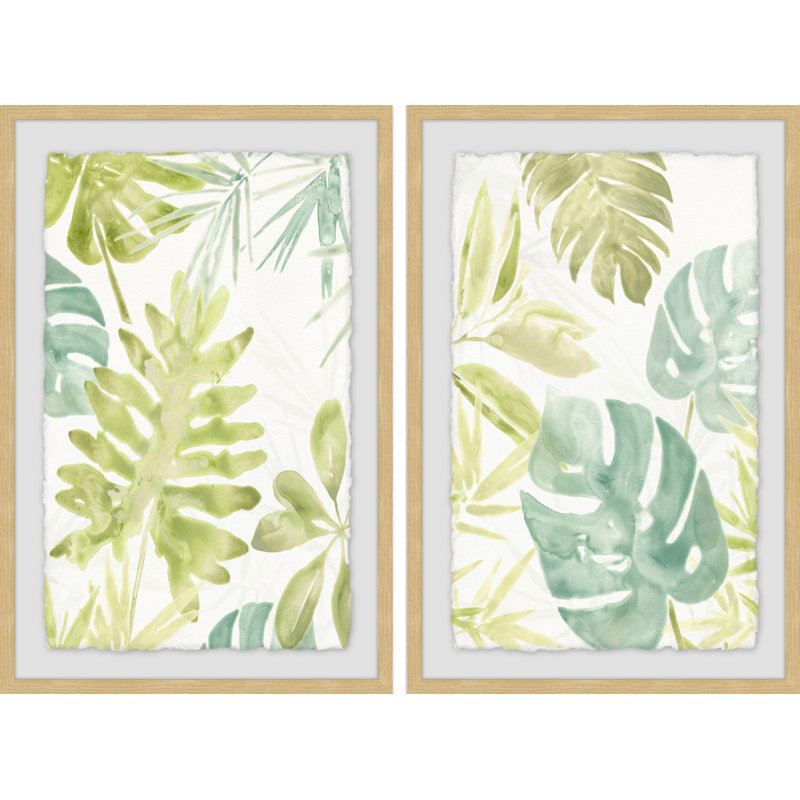 « island medley diptych », ensemble de 2 reproductions encadrées, H 24 po x l 16 po x L 1,5 po