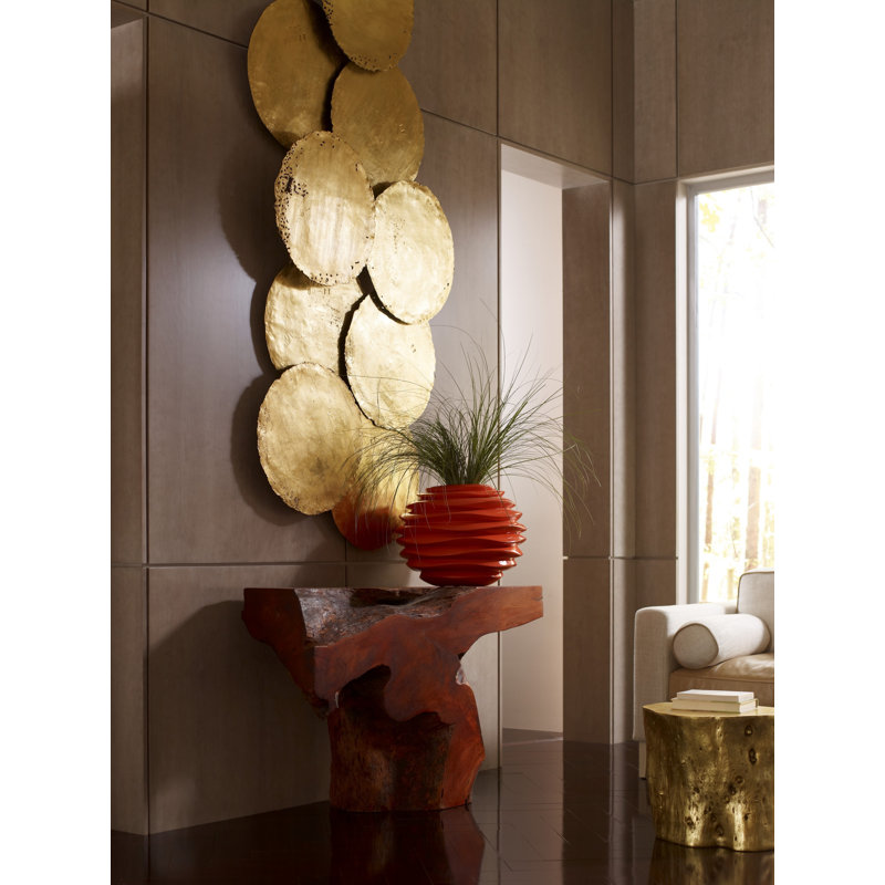 Cast Oil Drum Wall Discs, Gold Leaf, Set of 4