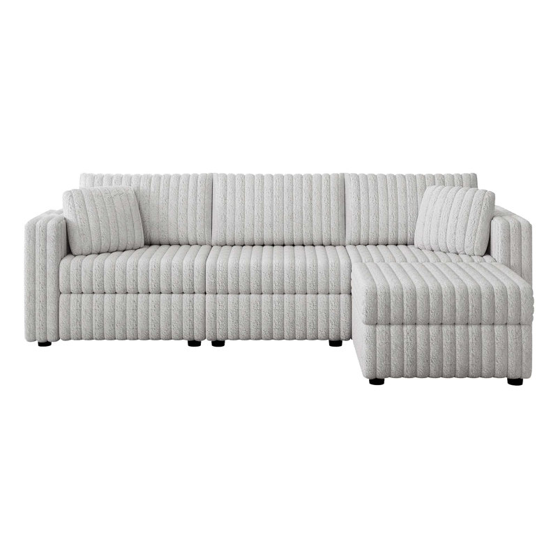 Comfortable 3-Person Modular Sofa with Stylish Storage Function