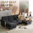 102" Modular U-Shaped Sectional Sofa with Storage Ottoman, Chenille Upholstered Couch with Deep Spring Cushions and Side Pockets for Living Room,Apartment-1513006350