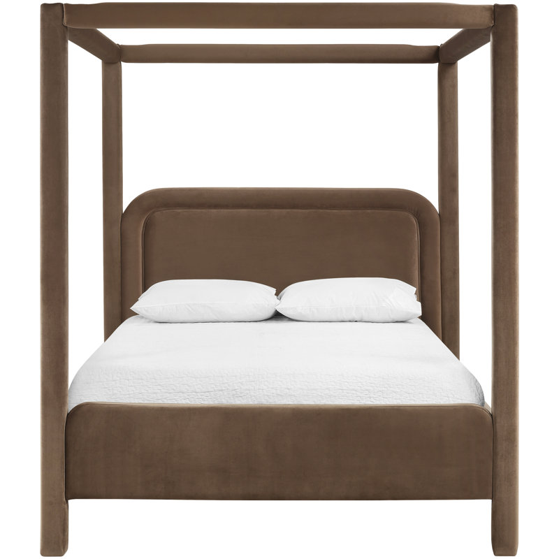 Lit tapissier Salina, Grand, Velours brun