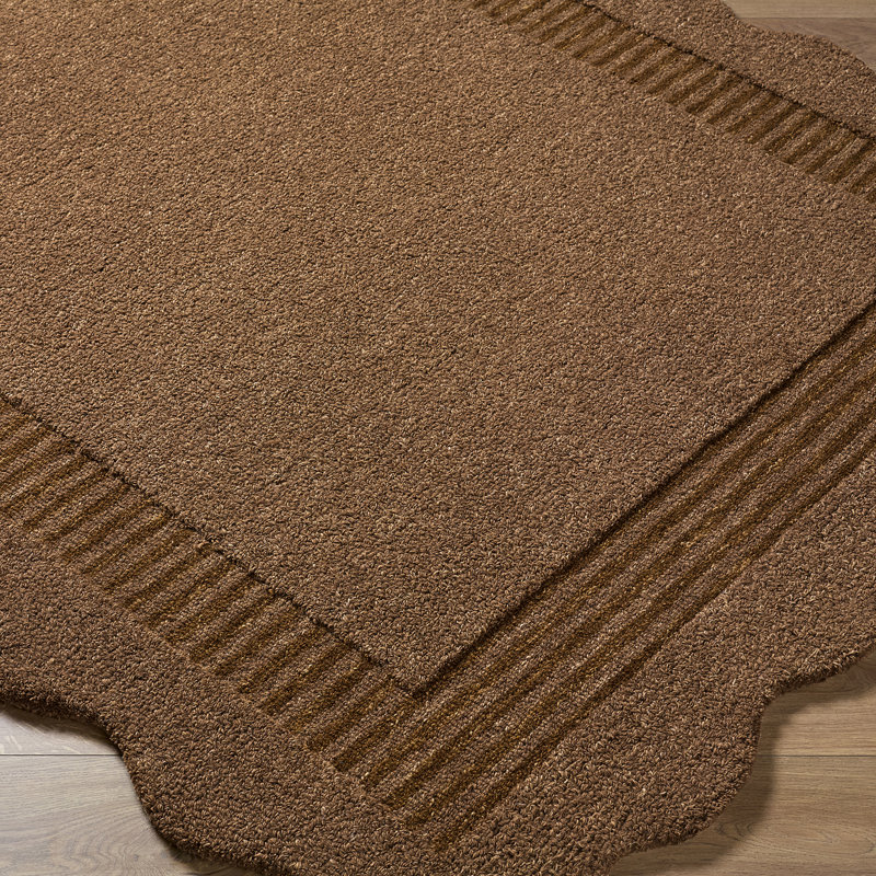 Abstract Wool Hand Tufted Area Rug, Chestnut, Cocoa, Umber, Rectangle 240 x 304 cm