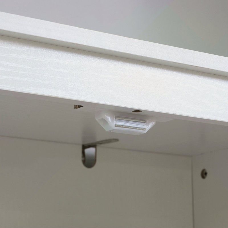 Garde-manger autoportant de 72 po à 4 portes, organisateur d'armoire de rangement à 4 niveaux et tablettes réglables, Blanc