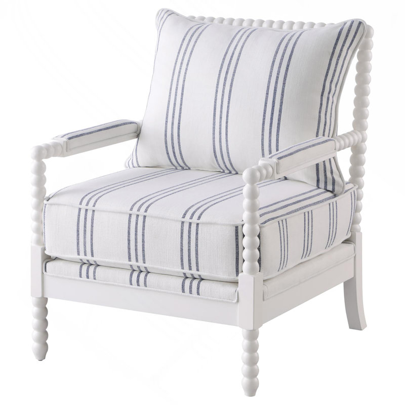 Fauteuil d'appoint à rayures blanches et bleu marine