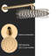 10 Inches Shower With High Rain Head And Handheld 5, Wall Mounted, Golden Brush Stainless & 5 Handheld, Brushed Gold Steel