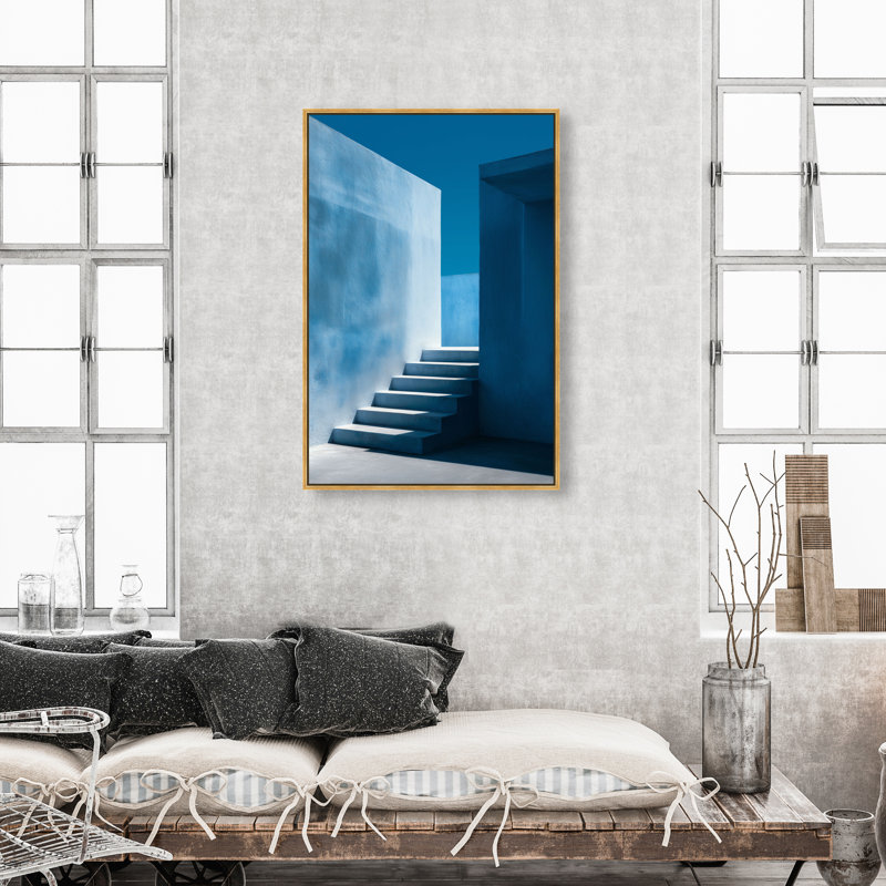 Deep Ocean Walls II Print by Oliver Gal, 31"H x 21"W, Gold Floater Frame