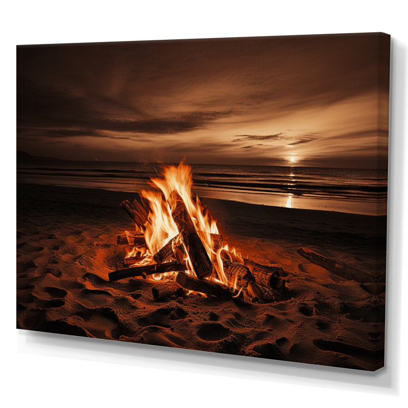 " Beachside Fir At Sunset I ", Wrapped Canvas, 34" H x 44" W x 1.5" D