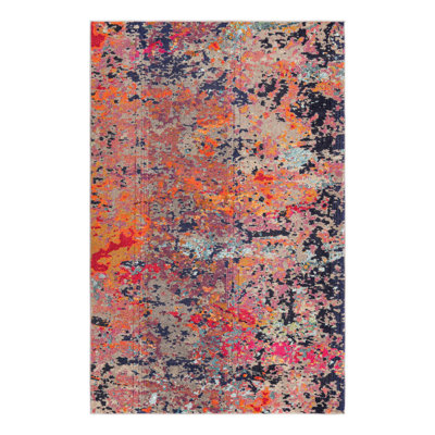 Washable Abstract Indoor Rug