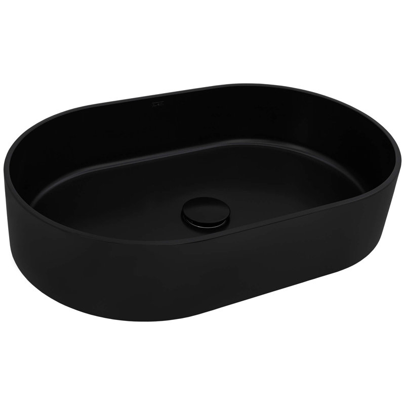 Oval Vessel Bathroom Sink, Black