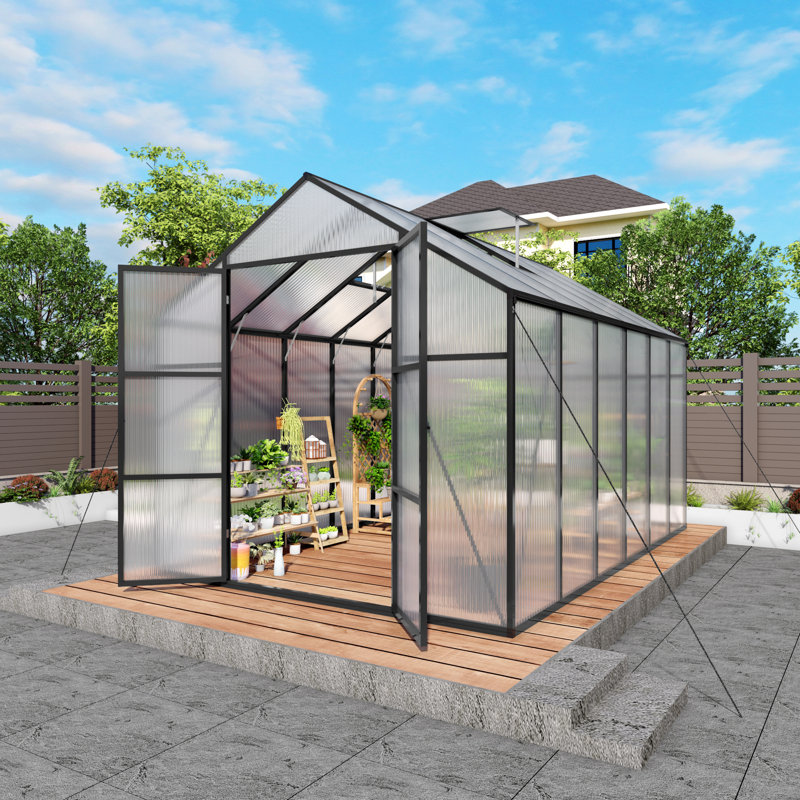 Newly Marketed Gain Height Windproof Aluminum Greenhouse Polycarbonate Greenhouse  Heavy Duty Walk-In Greenhouses For Outdoor Backyard In All Season