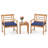 3 Pcs Acacia Wood Patio Bistro Set Outdoor Chairs With Coffee Table For Porch-658964156