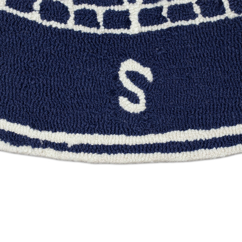 Shelborne Tufted Kitchen Mat, Round 3', Blue