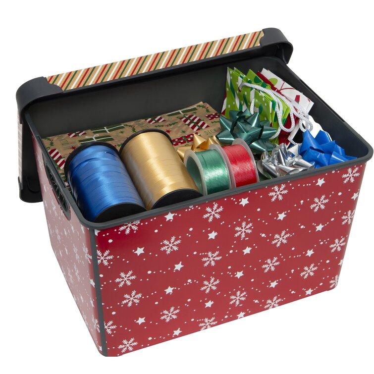 The Holiday Aisle® Happy Christmas Design Plastic Storage Tote