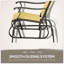 Ensemble bistro avec cadre en acier et table en verre trempé pour patio, jardin, cour, beige