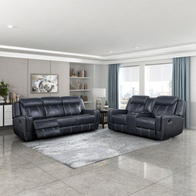 Ensemble de 2 fauteuils inclinables en similicuir respirant Briara