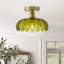 Plafonnier ajustable en forme de bol à 1 lampe en forme de bol vert