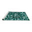Tapis abstrait bleu sarcelle Ajim-465554292
