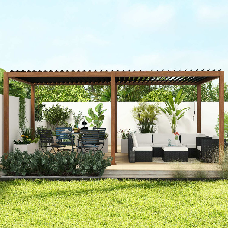 Pérgola de jardín y terraza rectangular Thira 4x3x2,7mt