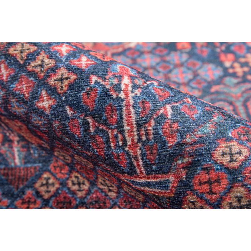 Oriental Red/Navy Area Rug, Rectangle 10' x 14'
