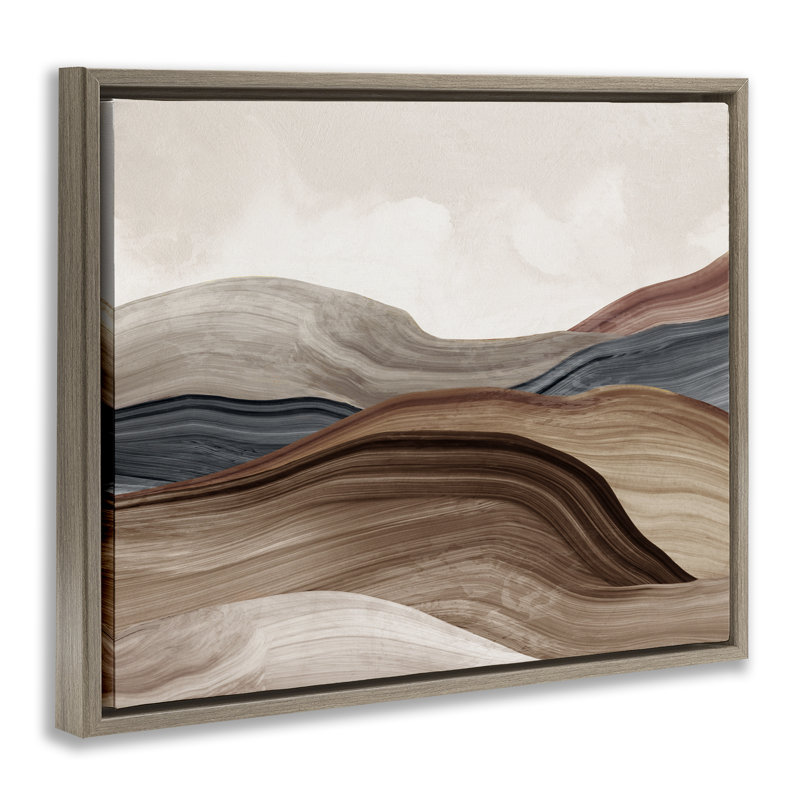 Cadre flottant silencieux Grand Canyon, design par Luna Mavis, Cadre flottant orme Montalcino, H 17 po x l 21 po