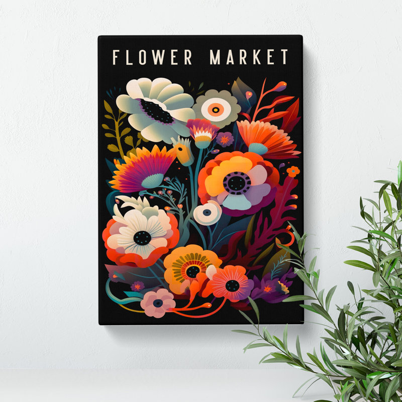 Modern Flower Market Exhibition No.5 - Wrapped Canvas, 50cm H x 35cm W x 3cm D