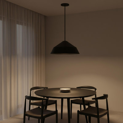 22-inch diameter integrated LED black pendant light
