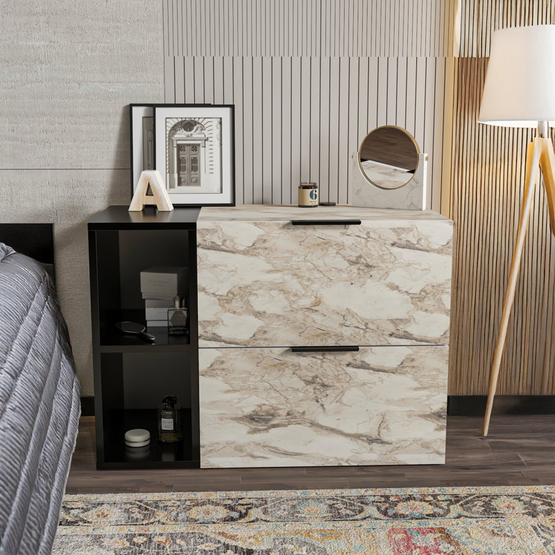 Orpheus 33" Wide Dresser with 2 Drawer, Ephesus/Black