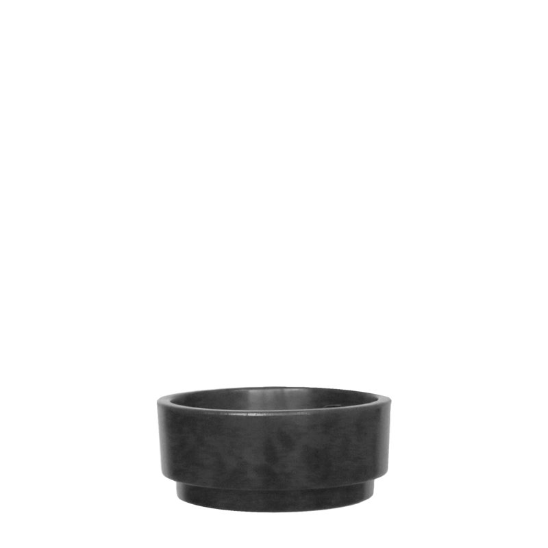 Dempsi ECOBO Eco-Friendly Round Pot Planter, Carioca Indoor/Outdoor Four Seasom Use, Dark Gray, 3.1" H x 9.8" W x 9.8" D