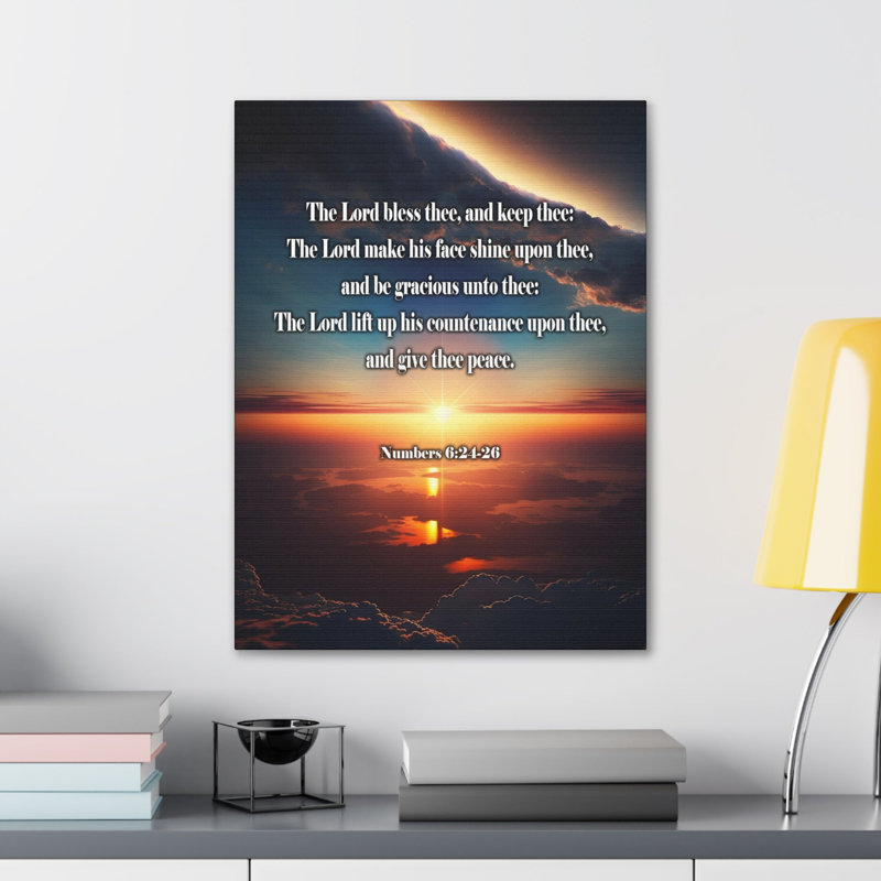 «Lord Bless Numbers 6: 24-26», reproduction d'art murale chrétienne, H 30 po x l 24 po