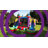 POP JUMP 16'x15'x12' Crossover Rainbow Castle Inflatable Bounce House with Dual Slide & Pool, Includes Blower