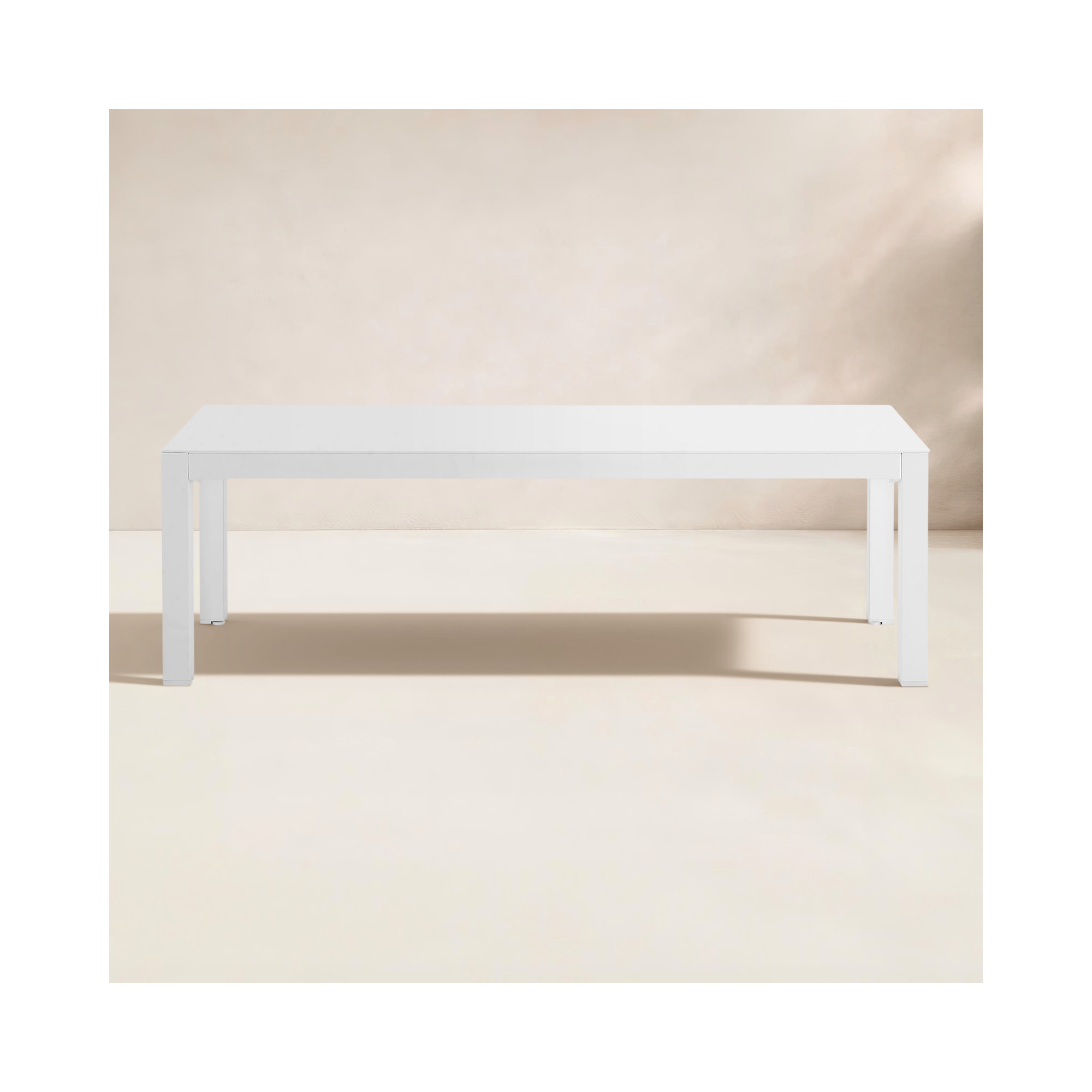Armando Aluminum Dining Bench, White