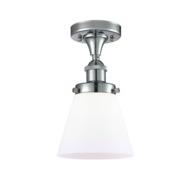 Plafonnier semi-encastré 1 lumière Wilmoth, DEL, Blanc mat, Chrome poli