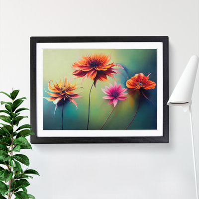 Intriguing Modern Flowers - Framed Print