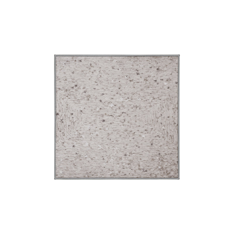 Machine Washable Gray Area Rug, Square 8'