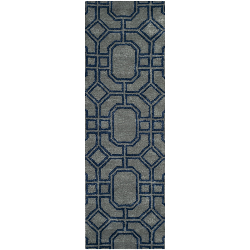 Deedre Hand Tufted Wool & Viscose Geometric Rug, Runner 2'6" x 8'