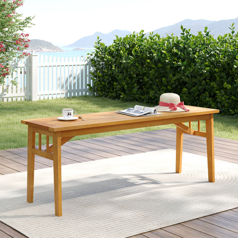 Banc de pique-nique en bois d'acacia Gymax