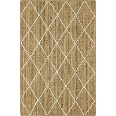 Tapis en jute / sisal naturel / ivoire tressé à la main Nalley