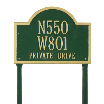 Wisconsin Special 3-Line Lawn Address Sign