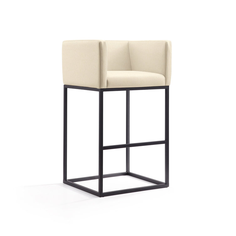 Upholstered Counter Stool with Metal Frame