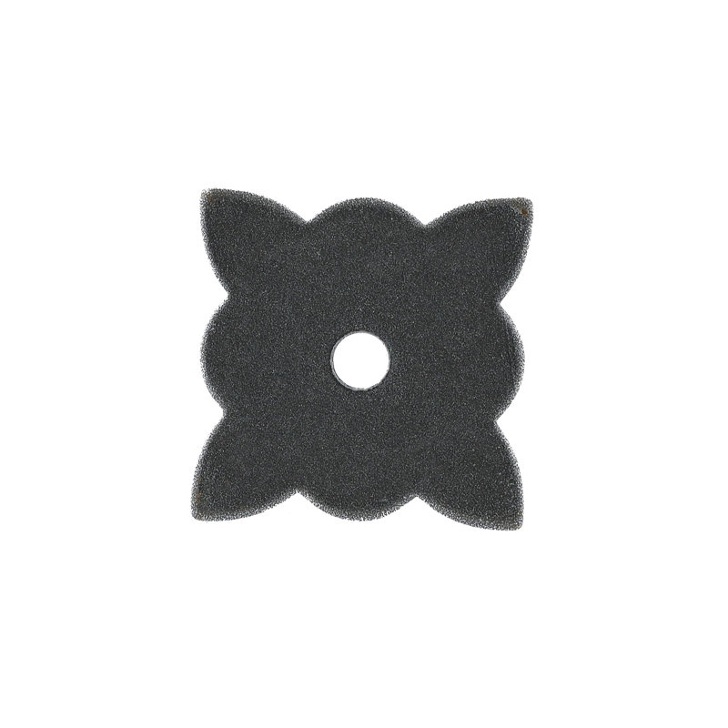 Plaque arrière à bouton rosette, Fer naturel