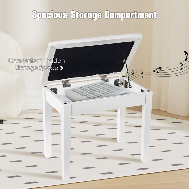 Wood Accent Stool, White