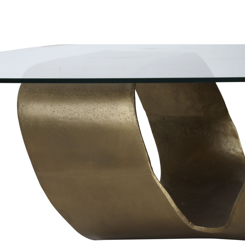 Livianna Aluminum Coffee Table, Brass